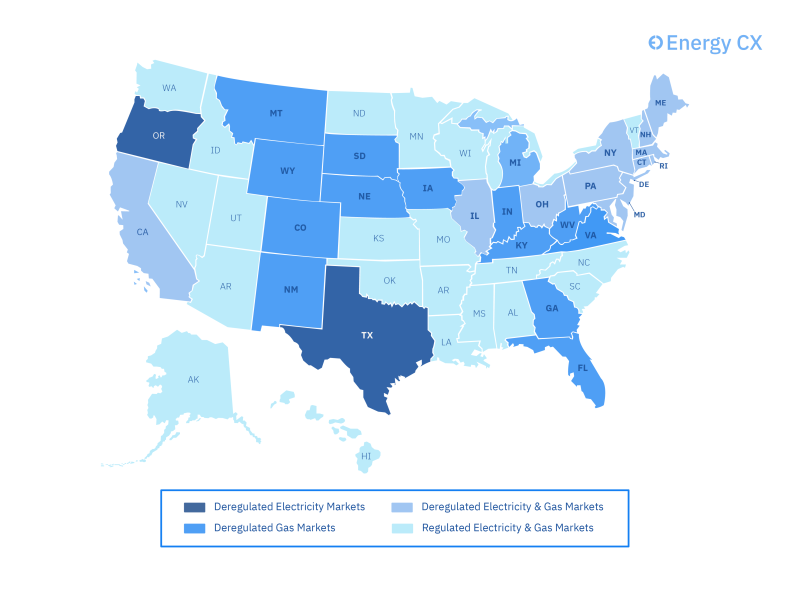 Spectrum Logo US energy deregulation map